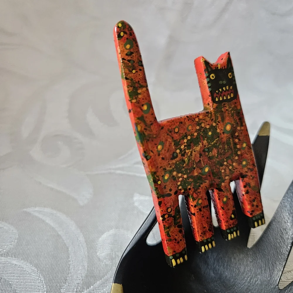 Vintage Mark Soppeland 1996 Scary Cat Artisan Brooch - Picture 4 of 13